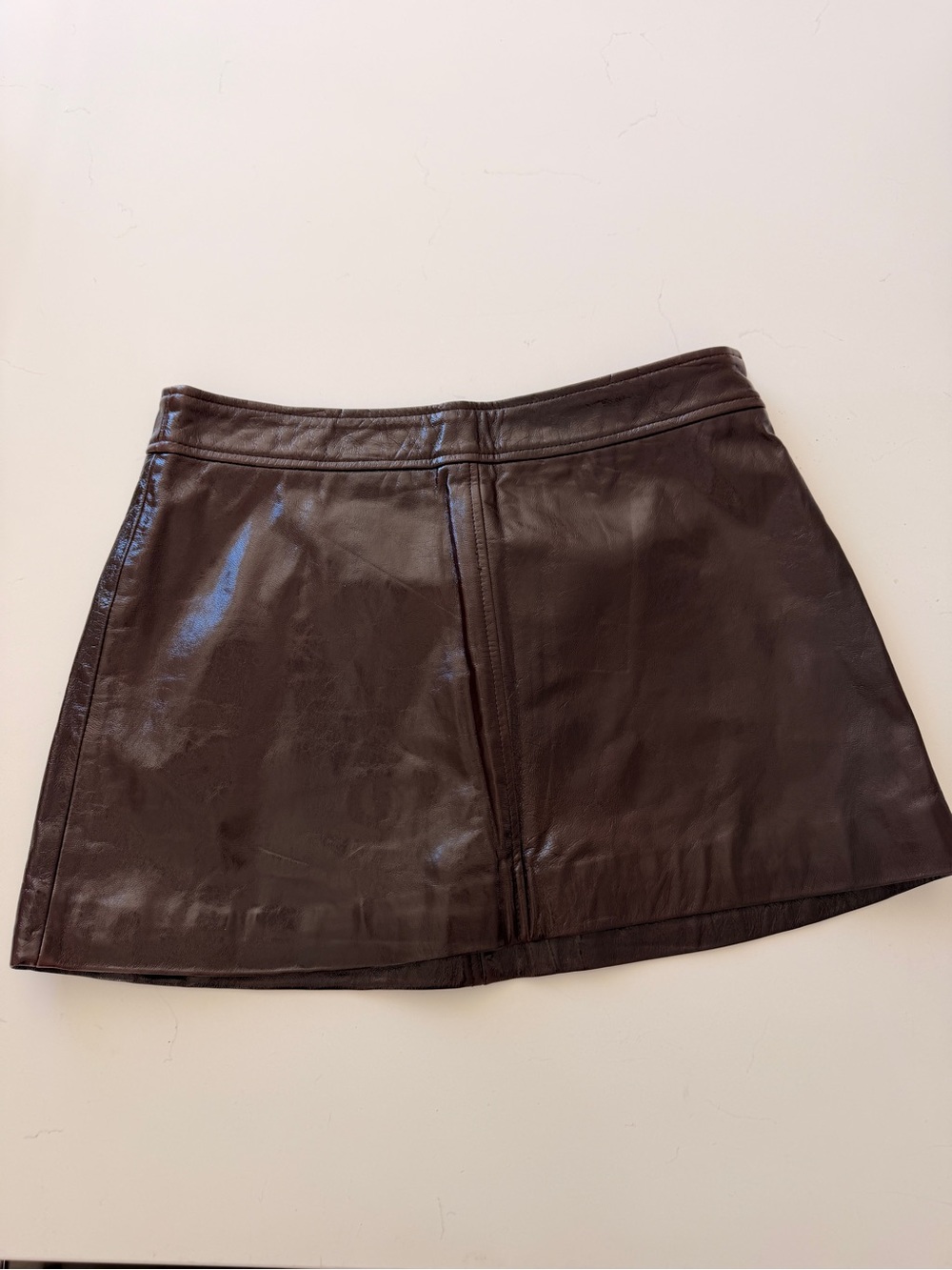 Zara Brown Leather Mini Skirt